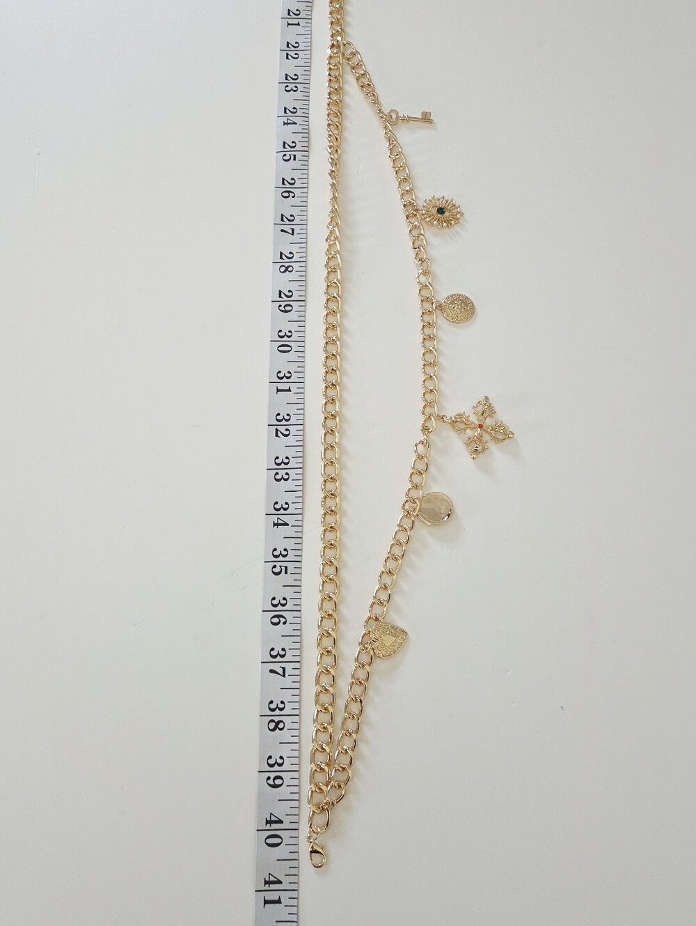 Gold Layered Chain Belt With Charm Decor - Picture 8 of 8